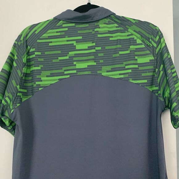 Slazenger Mens Golf Shirt SZ M Green & Gray - Picture 3 of 7